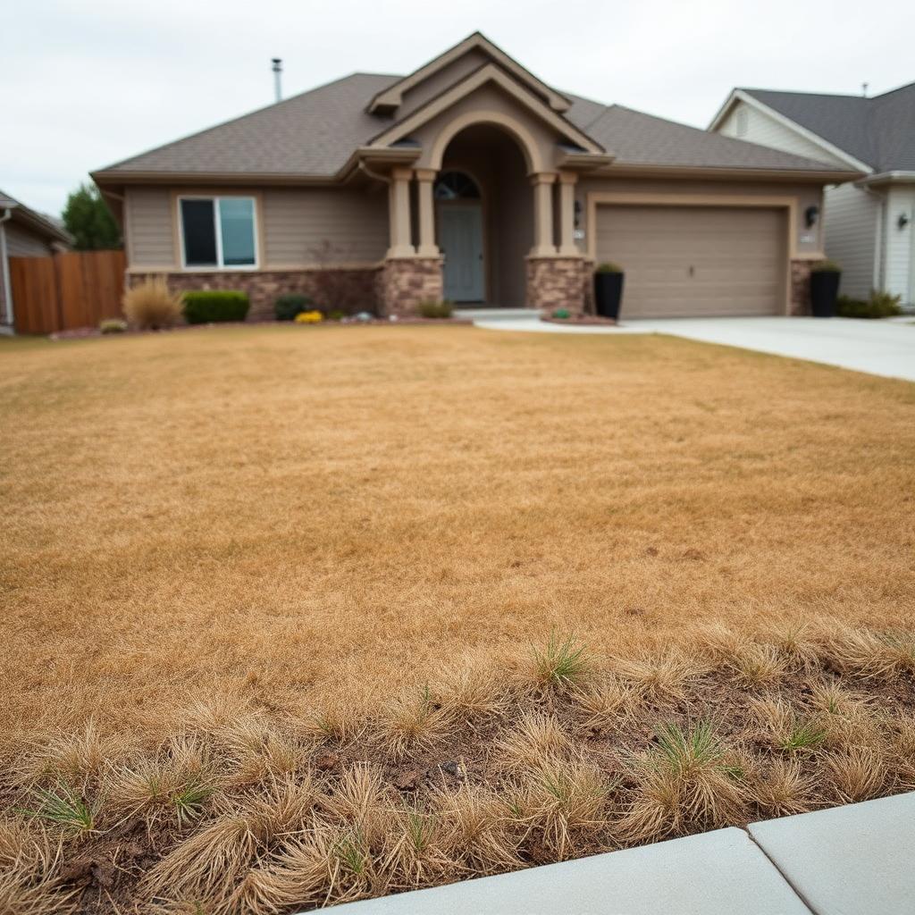 Dead Lawn to Evergreen Turf before, Littleton, Colorado