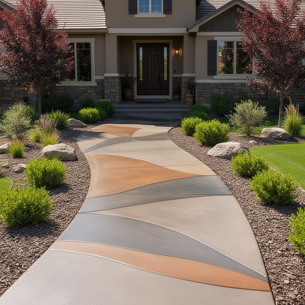 Stained Concrete Entry, Aurora, Colorado